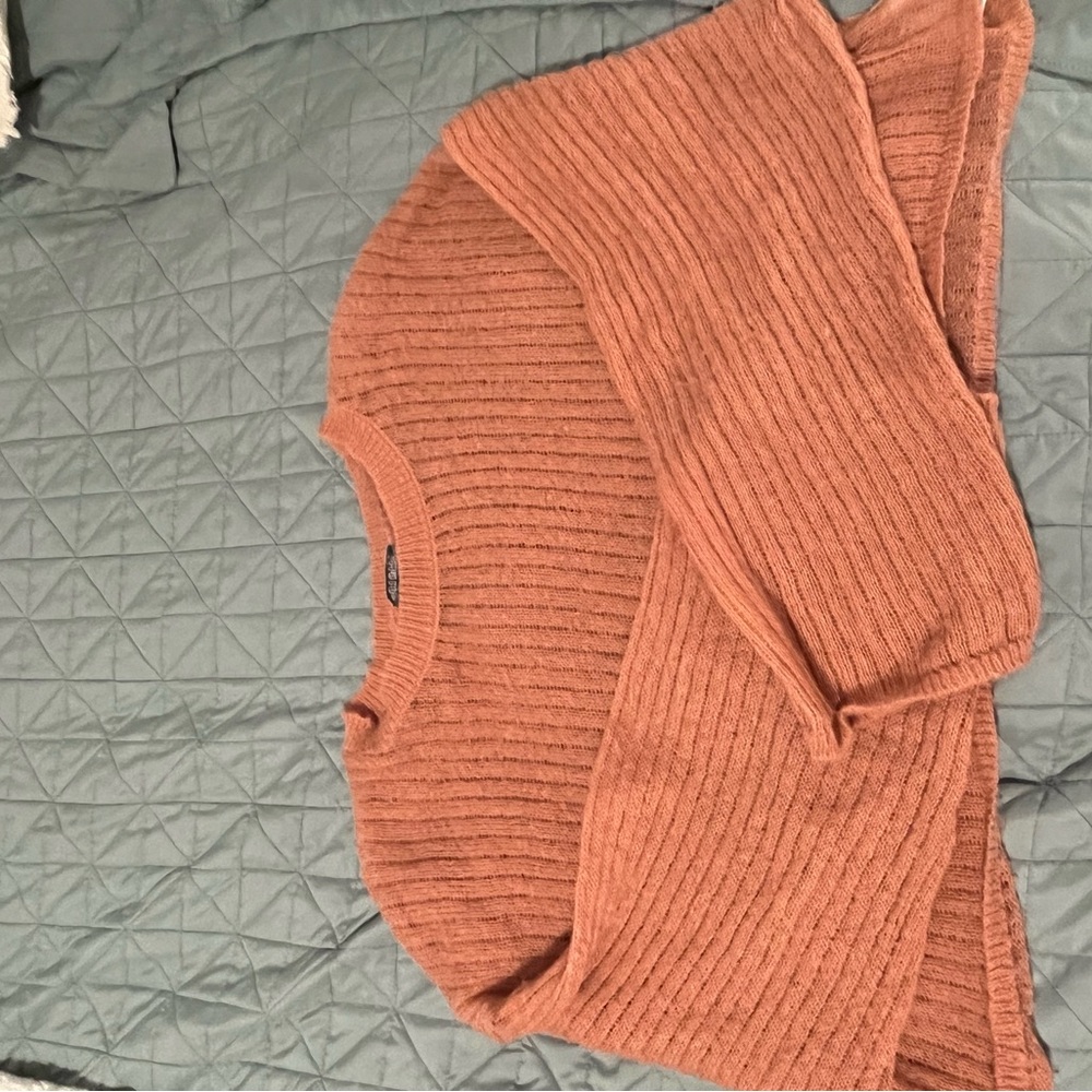 Wild Fable Ribbed Crew Neck Sweater - Warm Brown